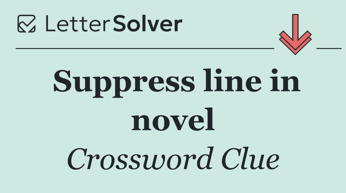 Suppress line in novel