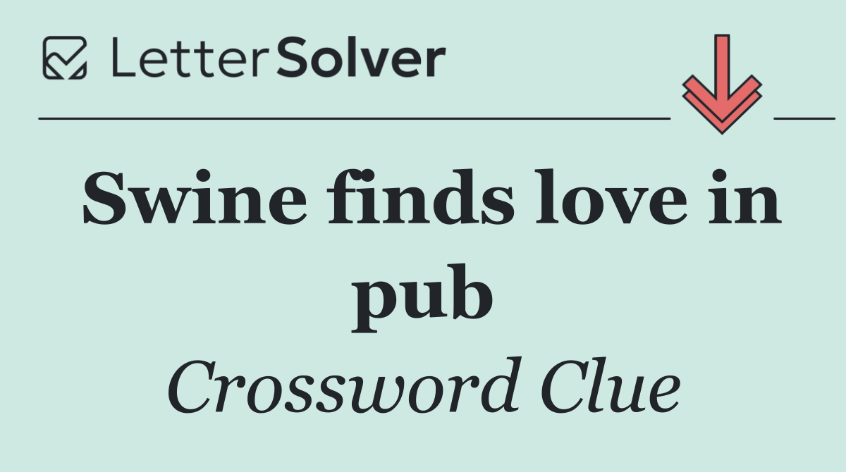 Swine finds love in pub