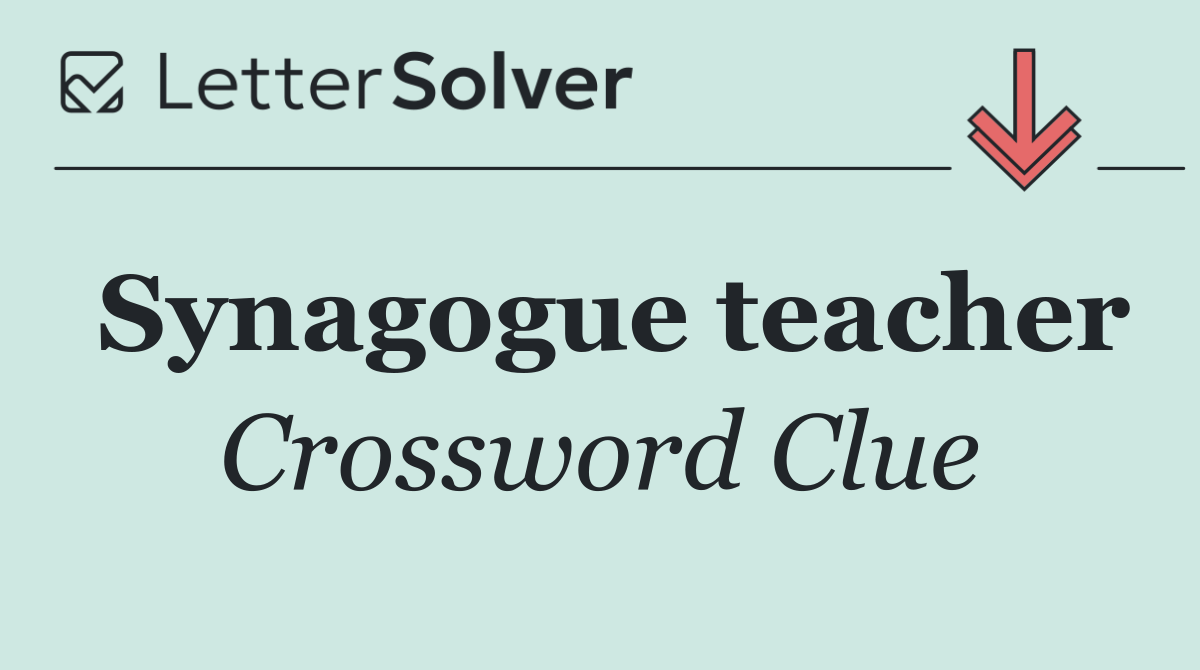 Synagogue teacher