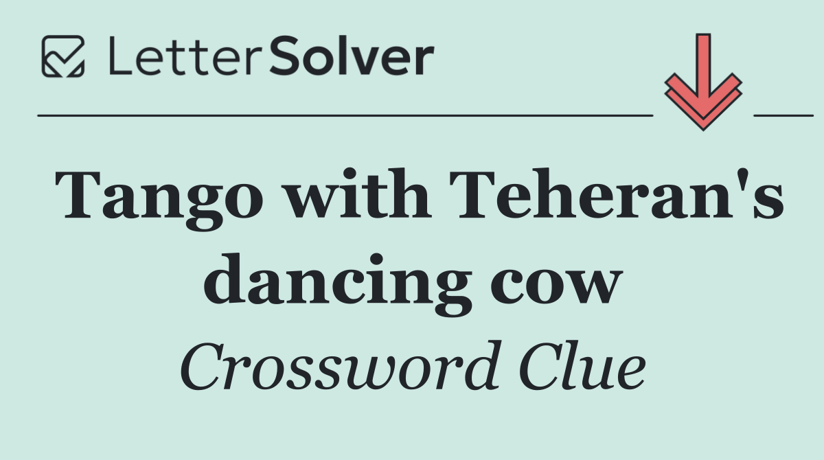 Tango with Teheran's dancing cow