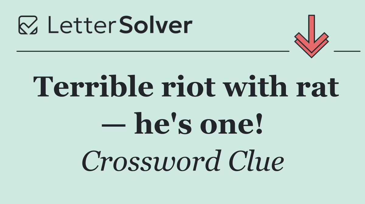 Terrible riot with rat — he's one!