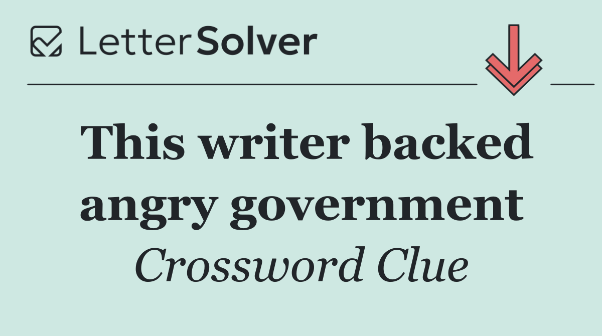 This writer backed angry government