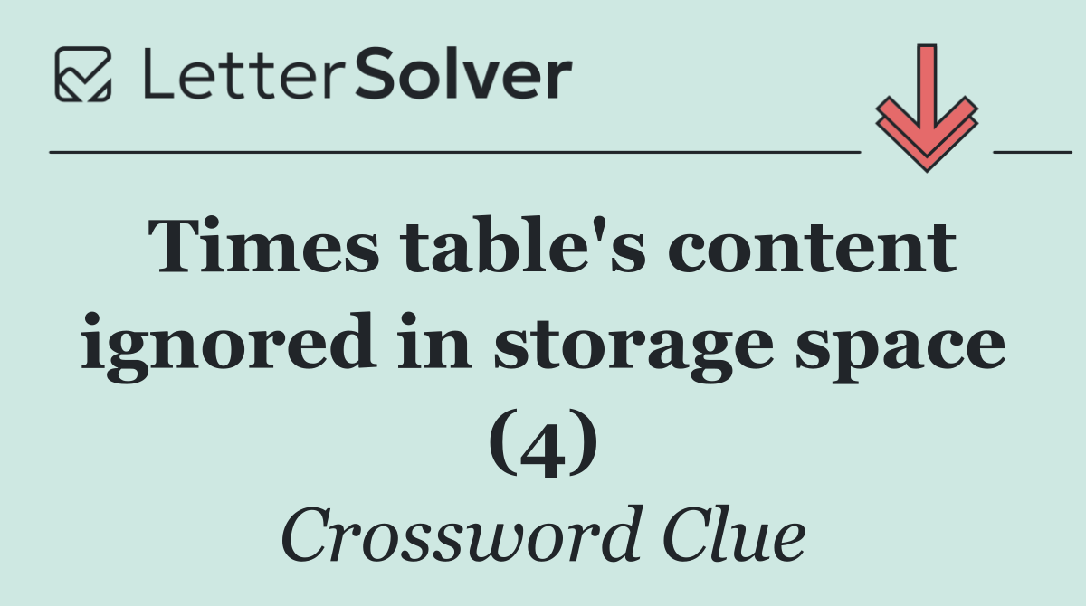 Times table's content ignored in storage space (4)