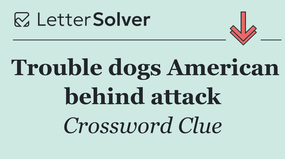 Trouble dogs American behind attack
