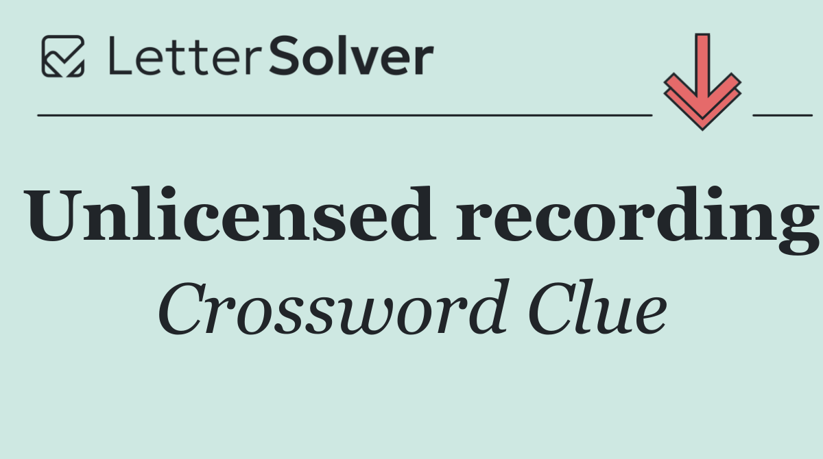 Unlicensed recording