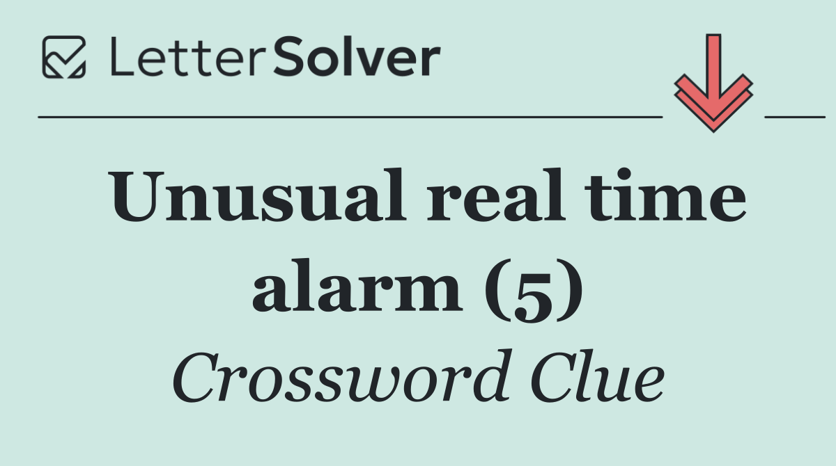 Unusual real time alarm (5)