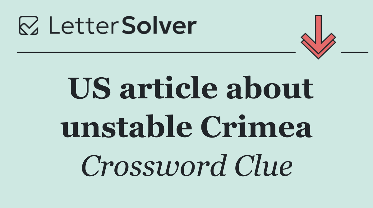 US article about unstable Crimea