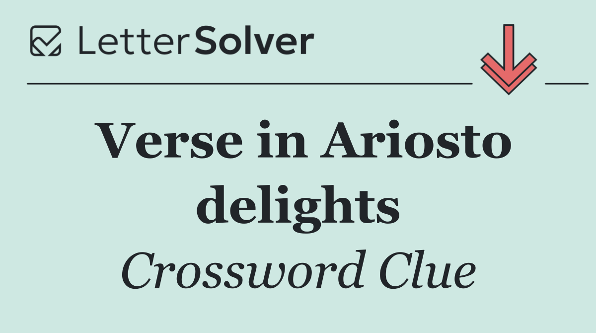 Verse in Ariosto delights