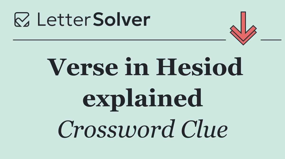 Verse in Hesiod explained