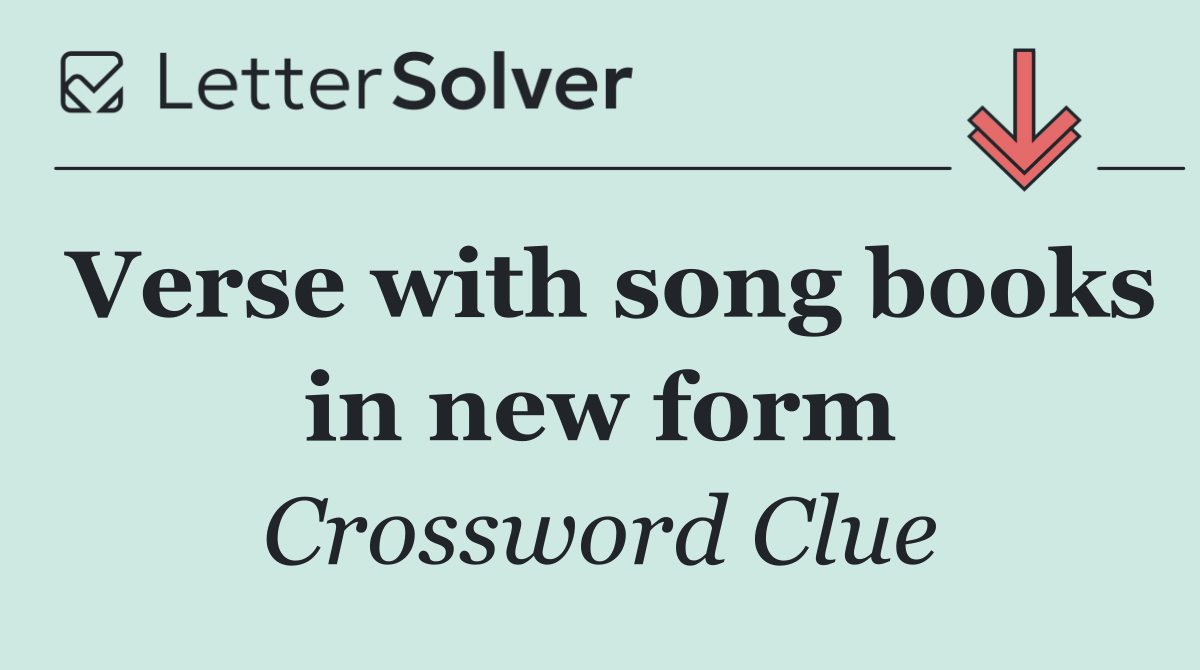 Verse with song books in new form