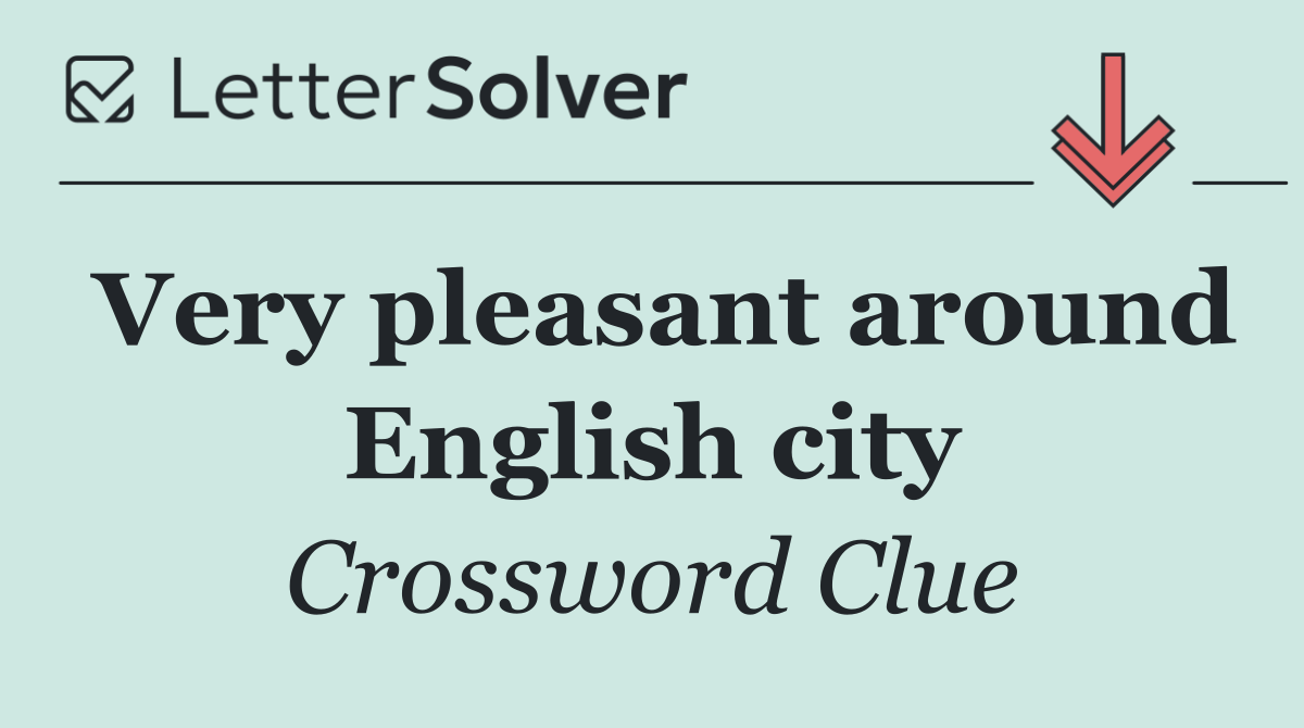 Very pleasant around English city