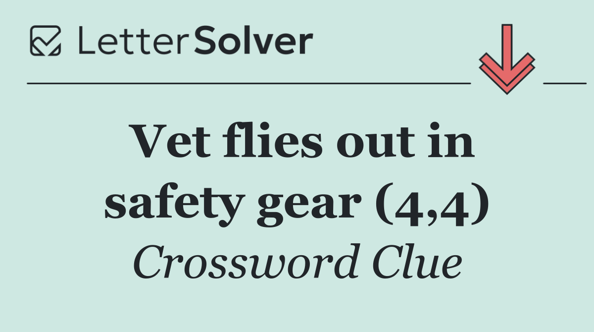 Vet flies out in safety gear (4,4)