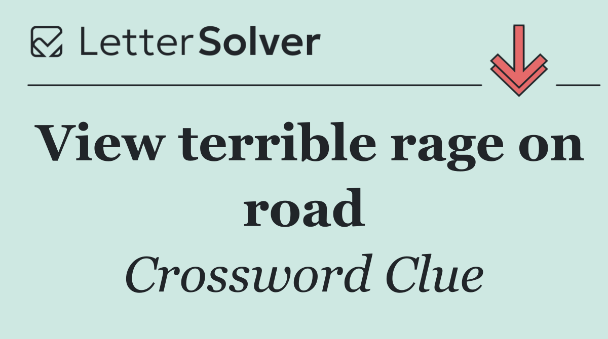 View terrible rage on road