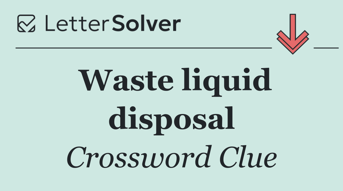 Waste liquid disposal
