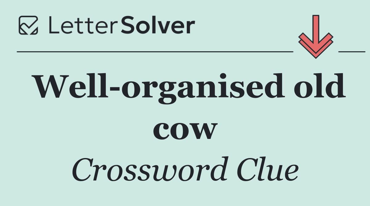 Well organised old cow