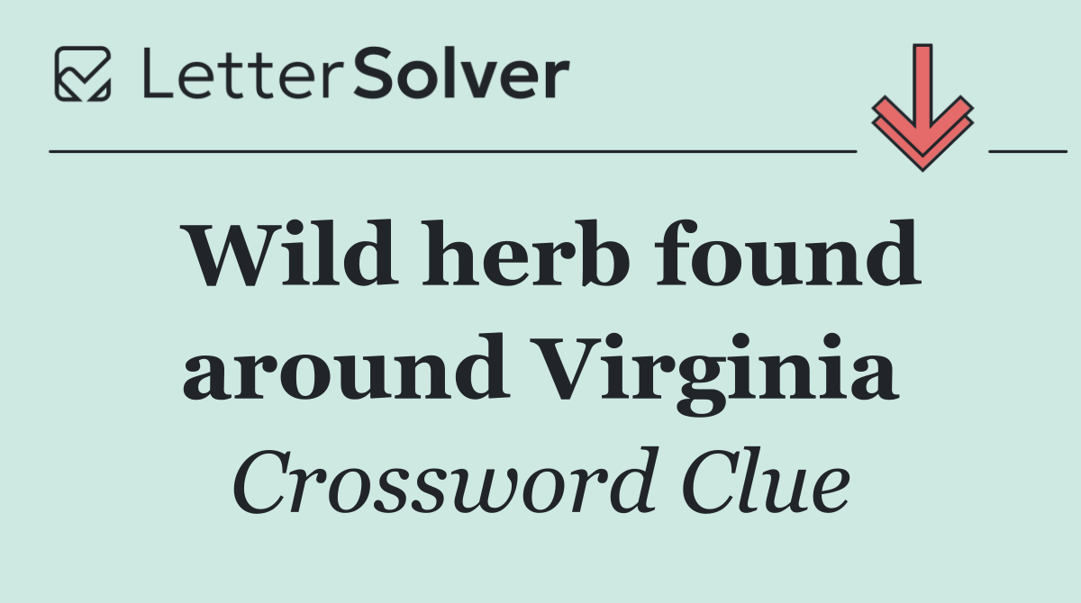 Wild herb found around Virginia
