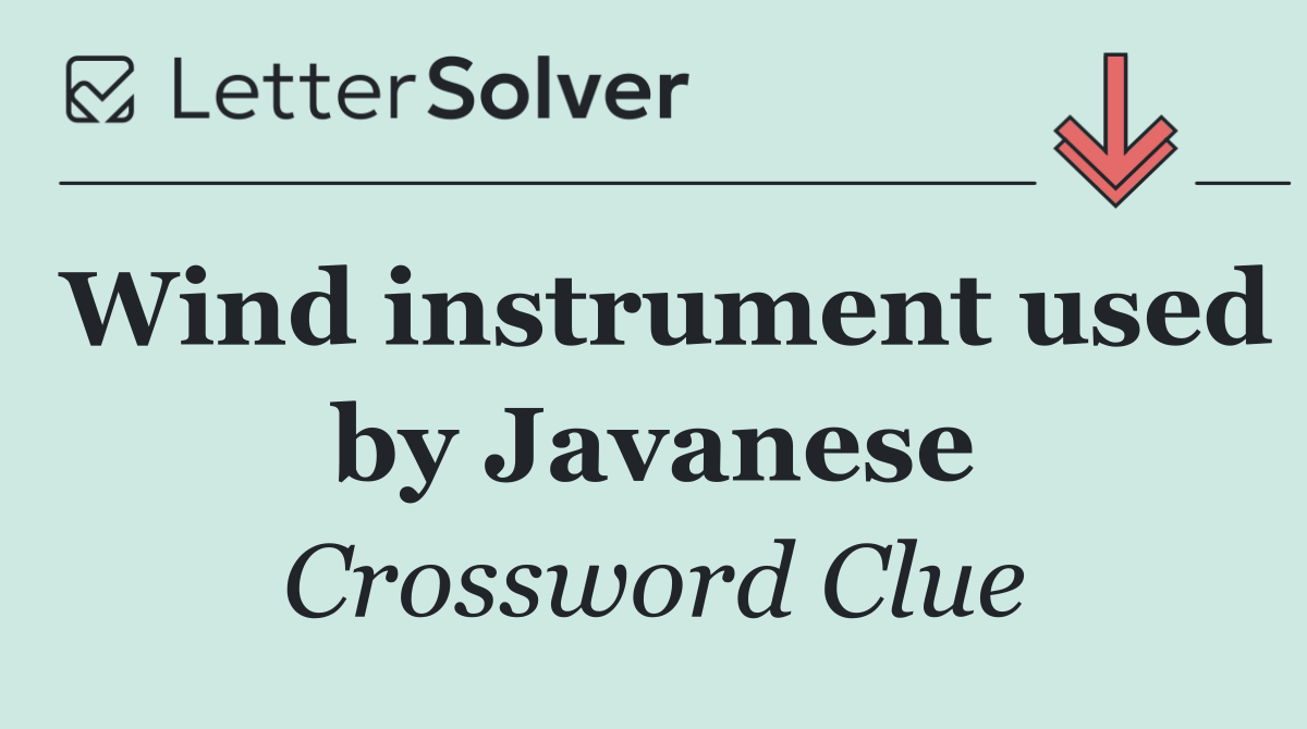 Wind instrument used by Javanese