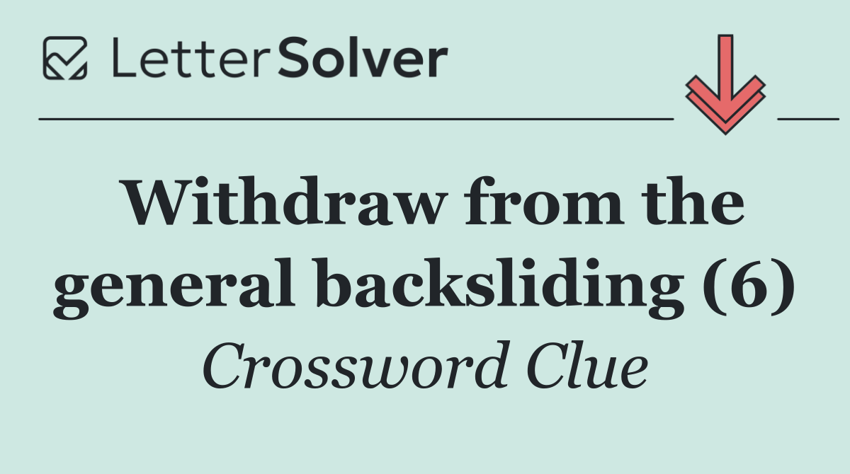Withdraw from the general backsliding (6)