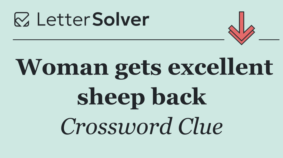 Woman gets excellent sheep back