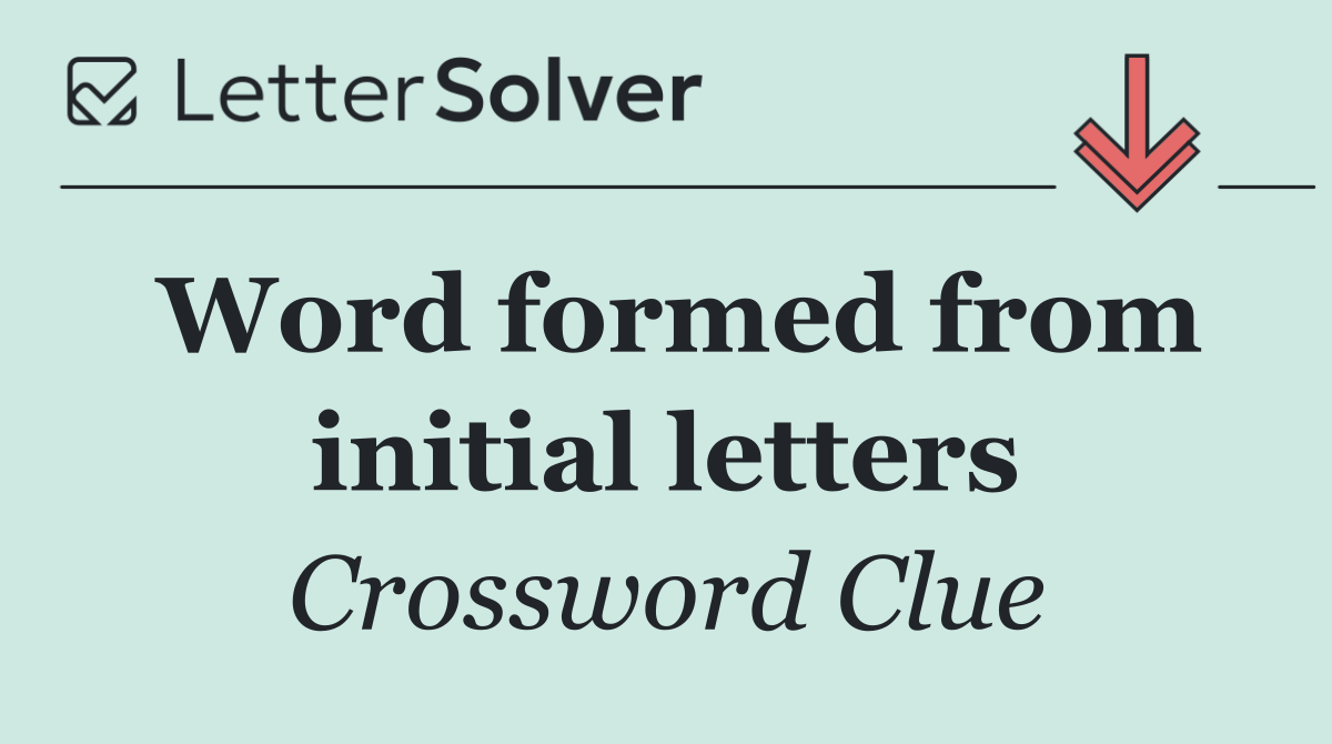 Word formed from initial letters