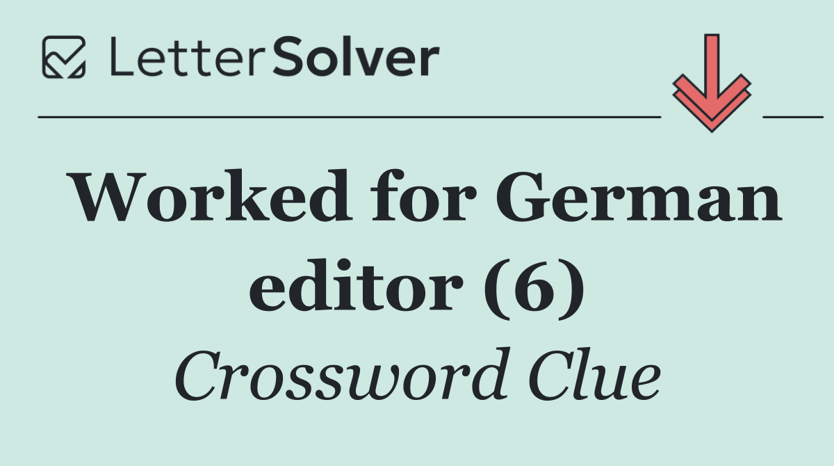 Worked for German editor (6)