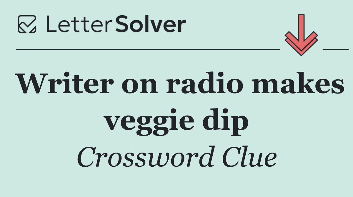 Writer on radio makes veggie dip