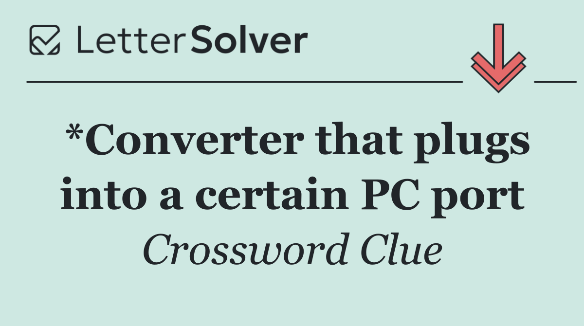 *Converter that plugs into a certain PC port