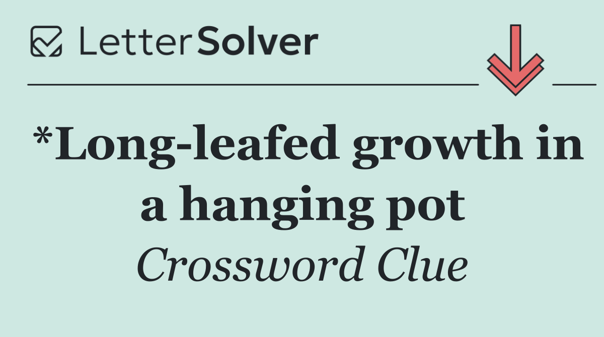 *Long leafed growth in a hanging pot