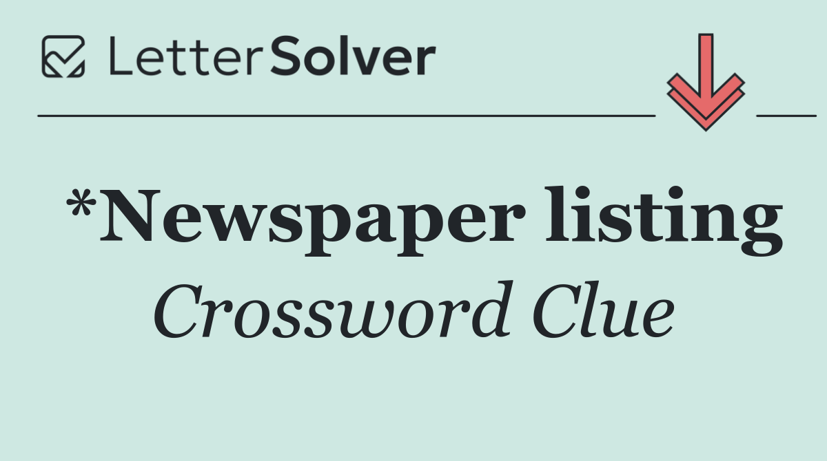 *Newspaper listing