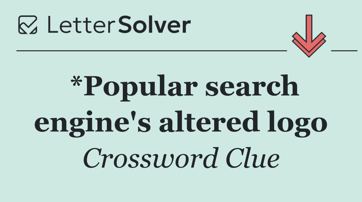 *Popular search engine's altered logo