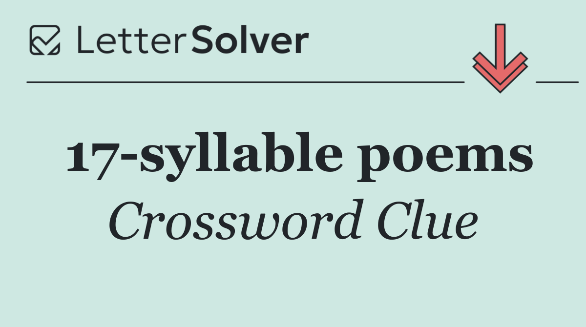17 syllable poems