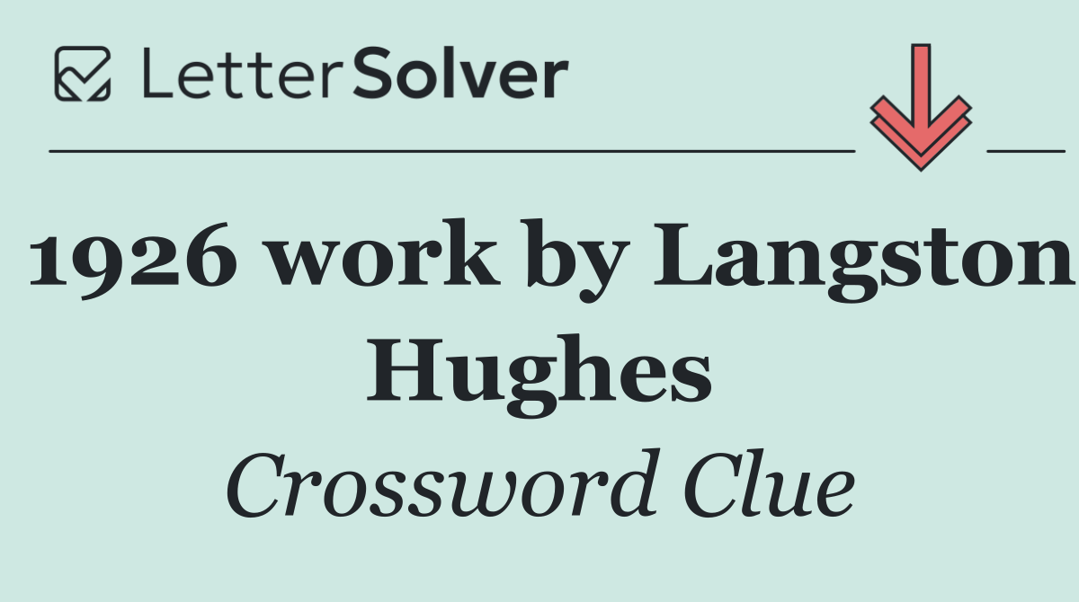 1926 work by Langston Hughes