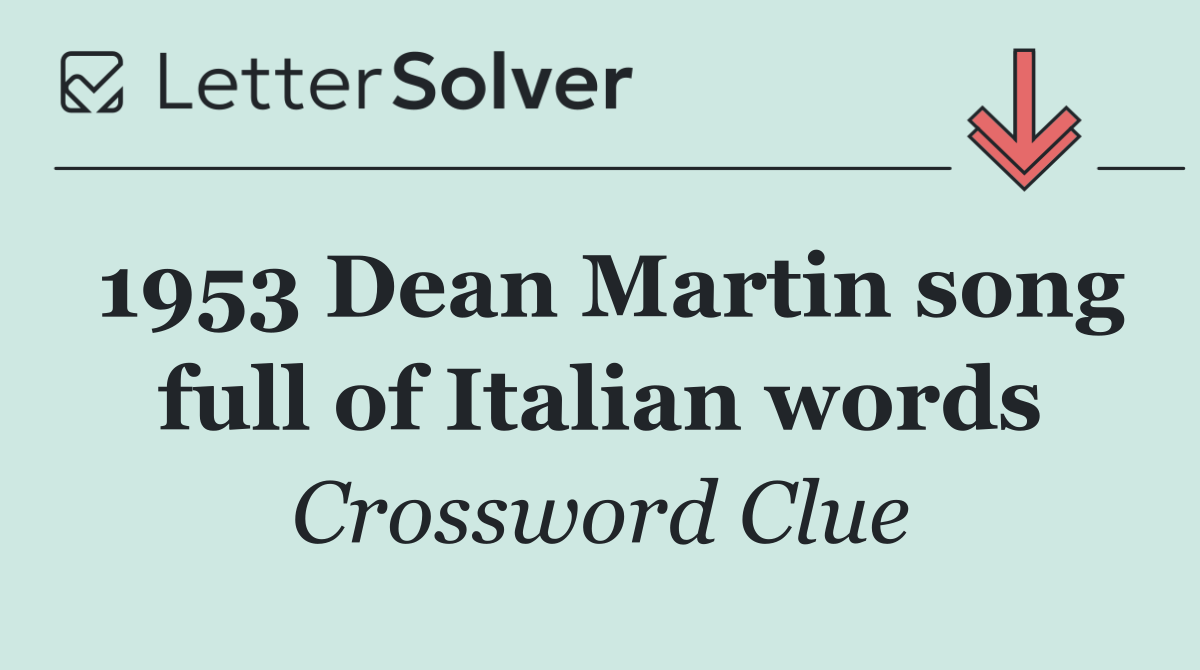 1953 Dean Martin song full of Italian words