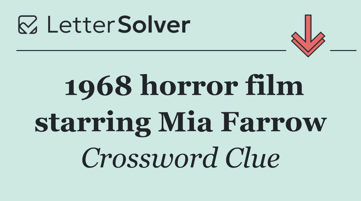 1968 horror film starring Mia Farrow