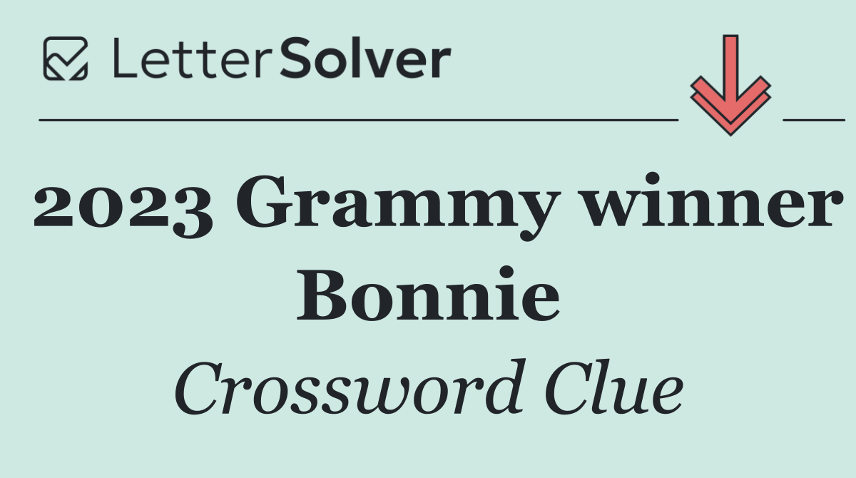 2023 Grammy winner Bonnie
