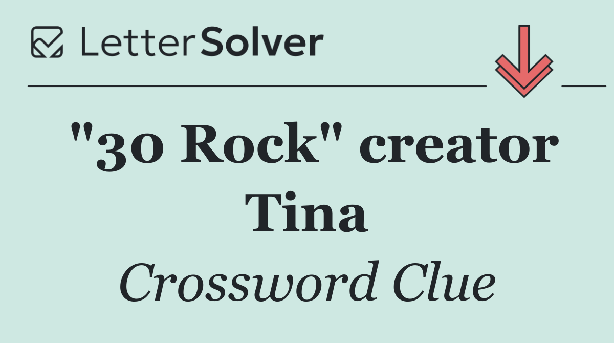 "30 Rock" creator Tina