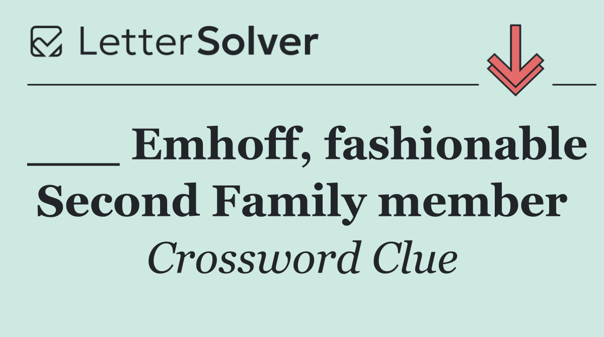 ___ Emhoff, fashionable Second Family member
