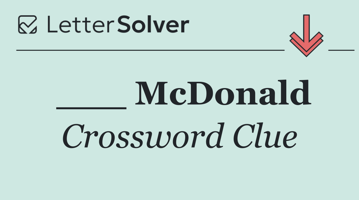 ___ McDonald