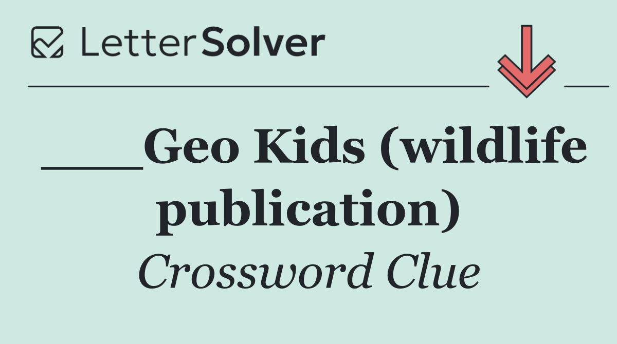 ___Geo Kids (wildlife publication)