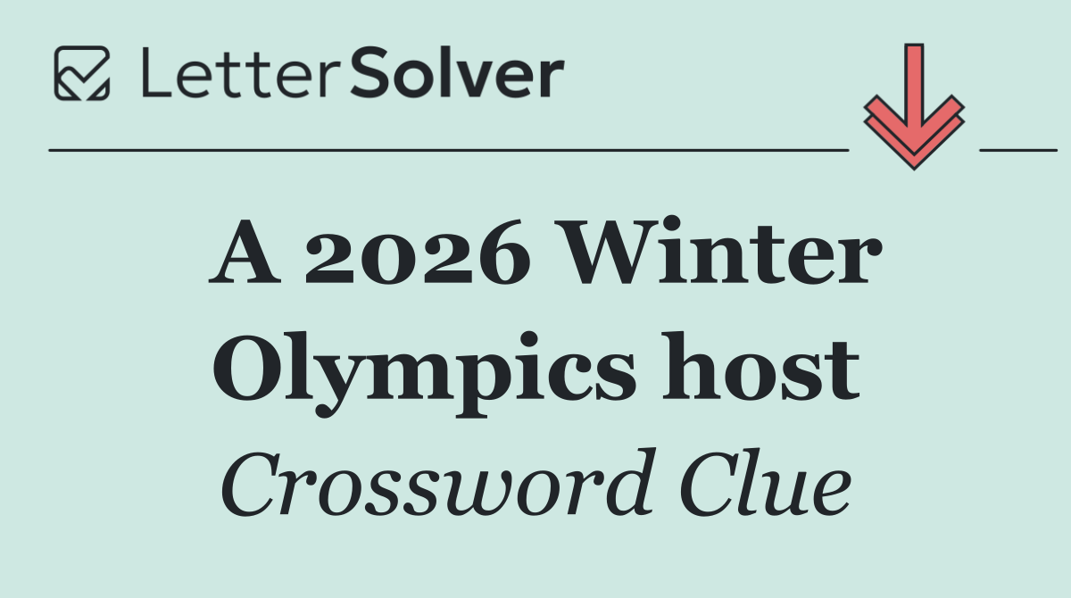 A 2026 Winter Olympics host