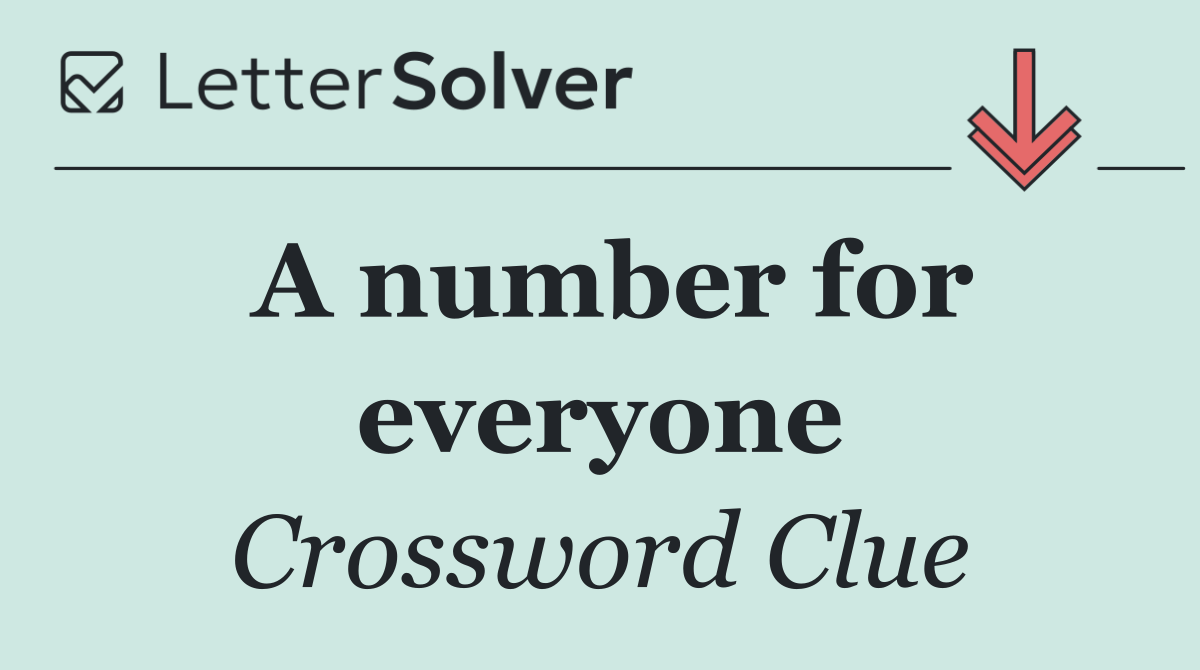 A number for everyone
