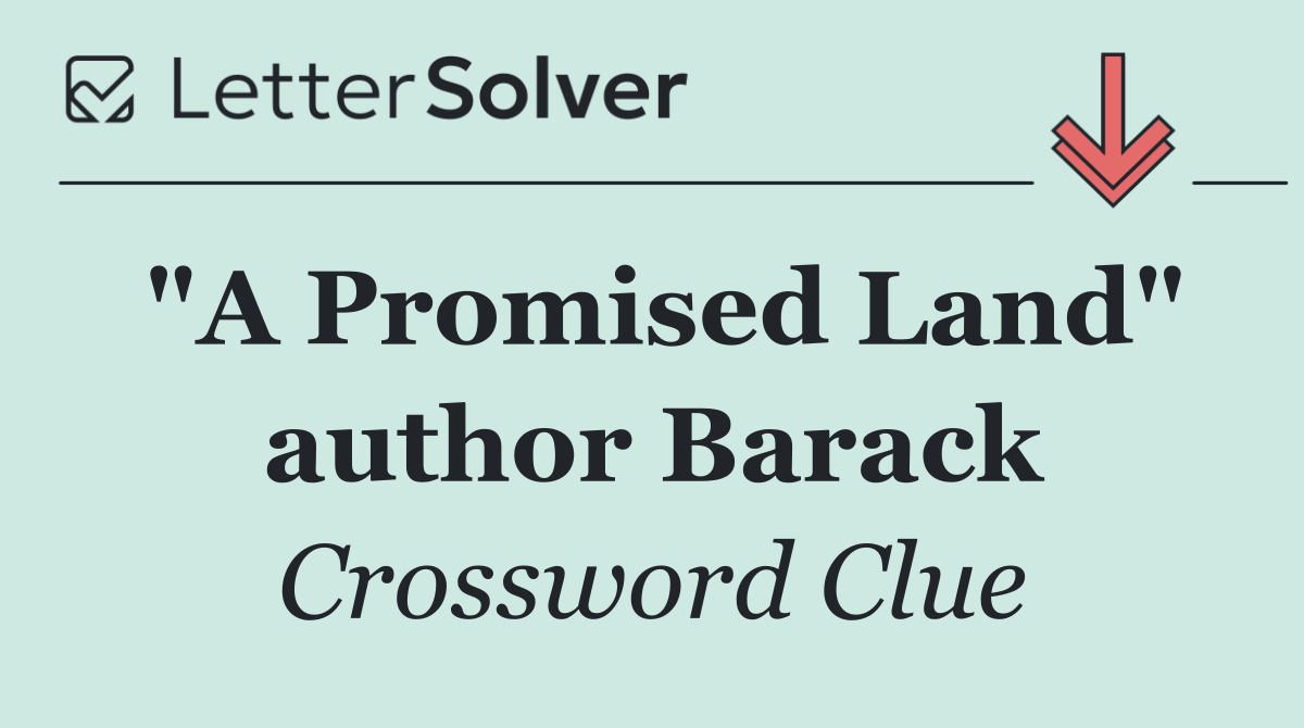 "A Promised Land" author Barack