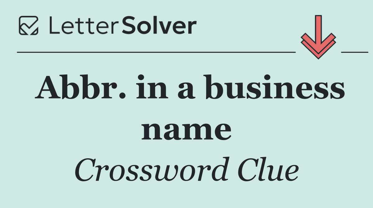 Abbr. in a business name