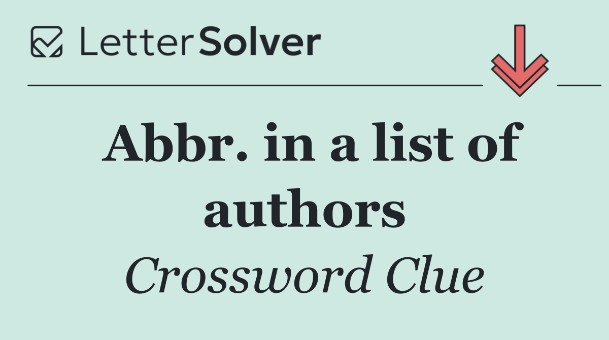 Abbr. in a list of authors