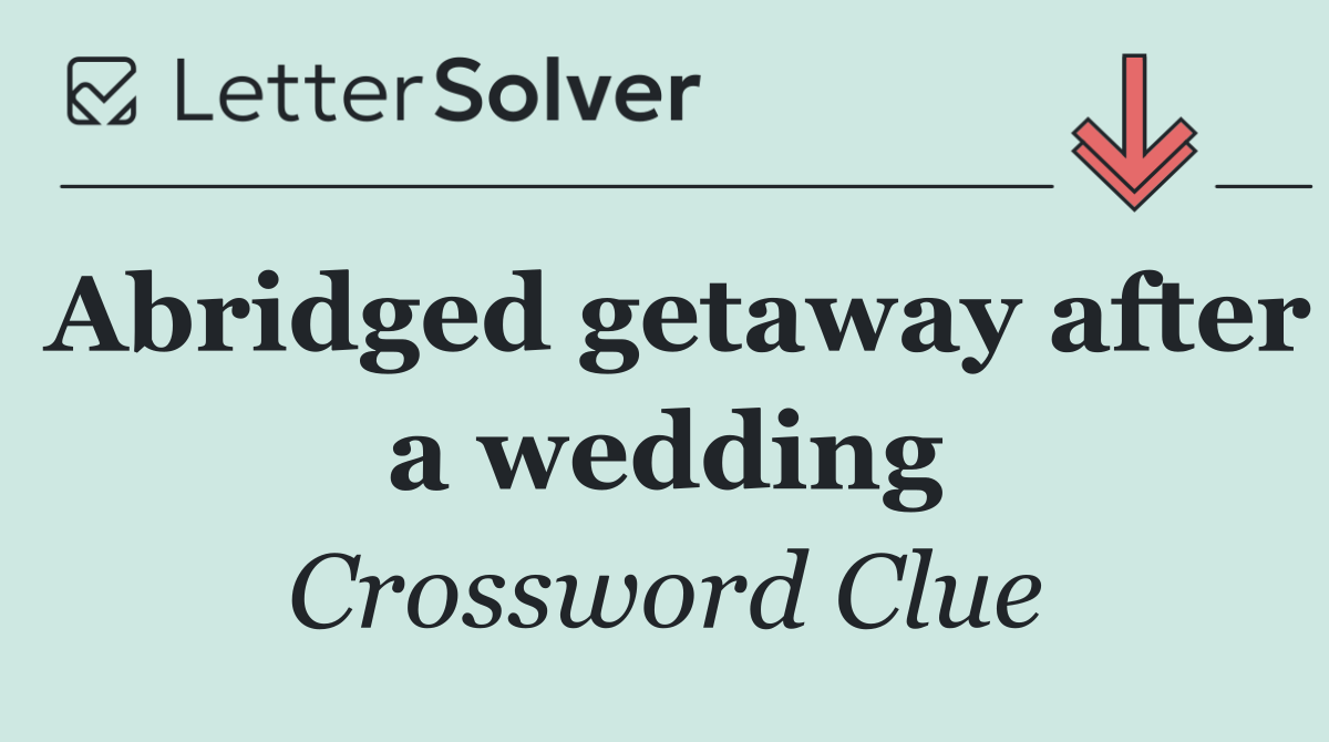 Abridged getaway after a wedding