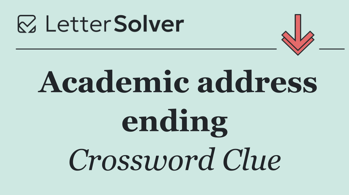 Academic address ending