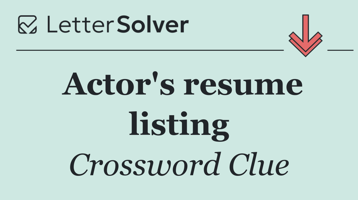 Actor's resume listing