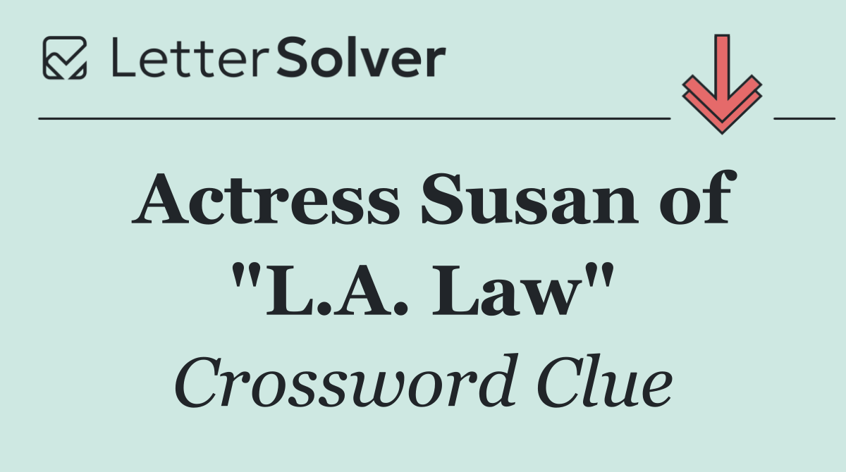 Actress Susan of "L.A. Law"