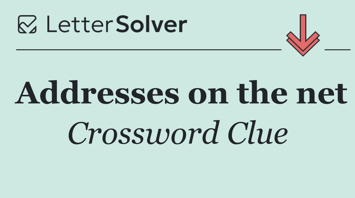 Addresses on the net