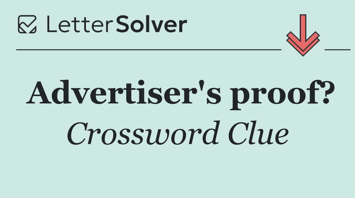 Advertiser's proof?